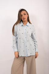 Camicia celeste cuori