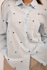 Camicia celeste cuori
