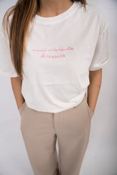 T-shirt bianca con scritta