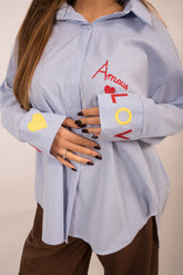 Camicia a righe "amour"