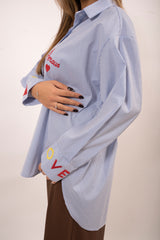 Camicia a righe "amour"