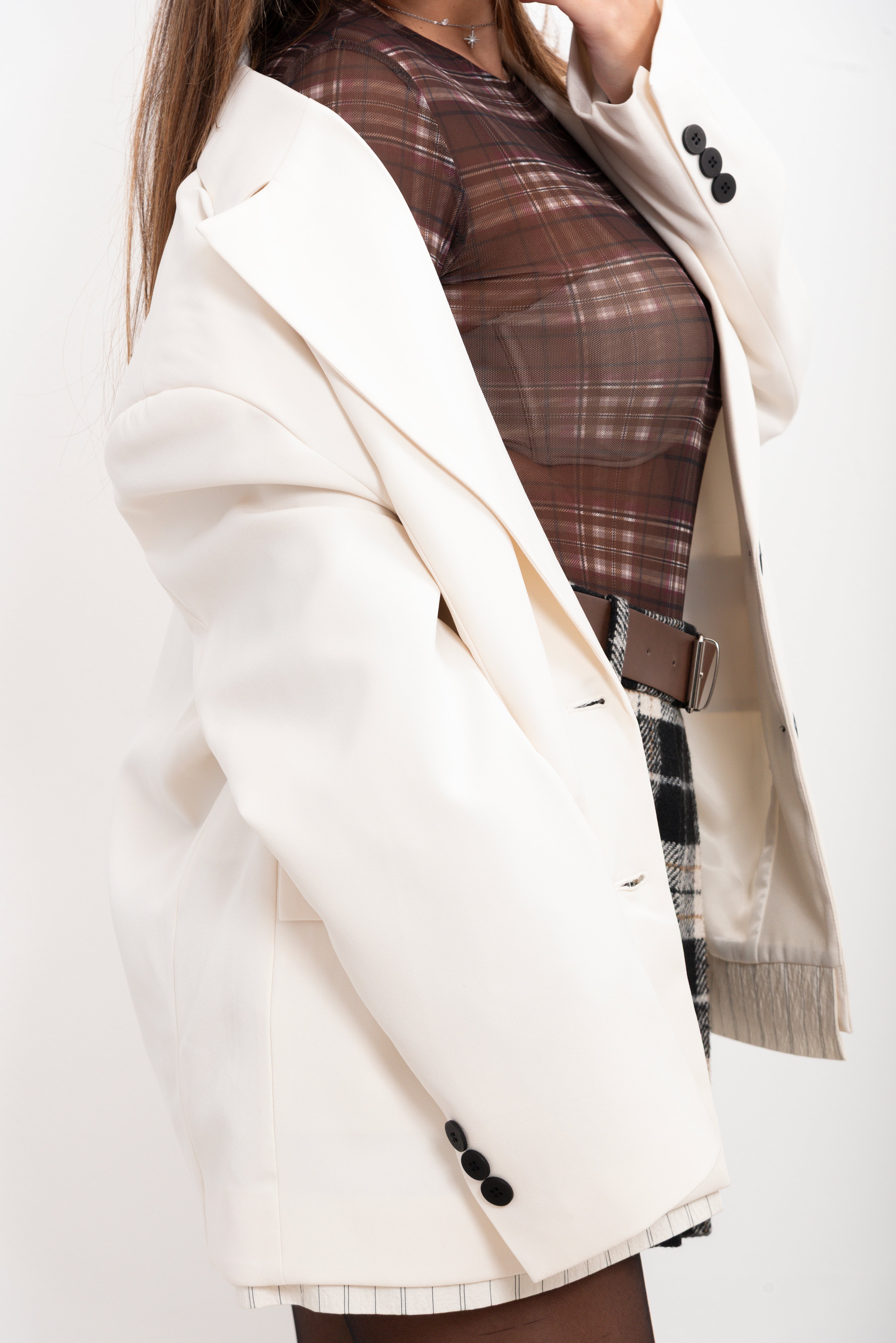 Giacca over con inserto camicia