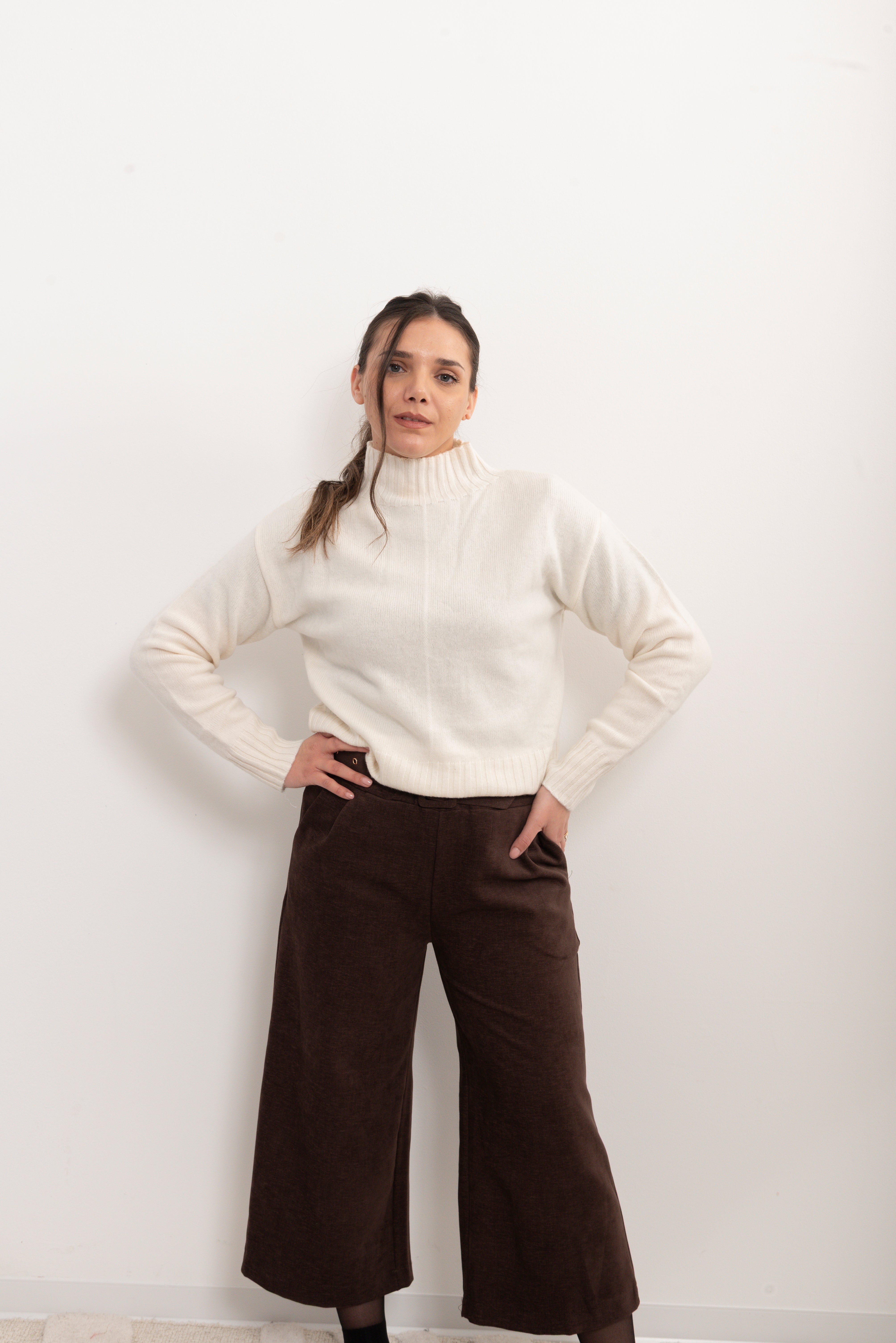 Pantalone palazzo in ciniglia