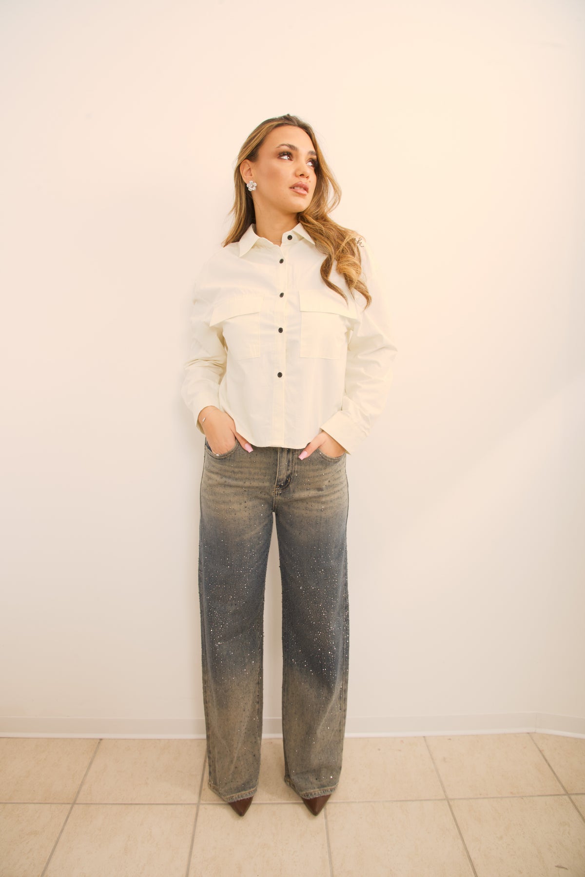 Denim vintage con strass