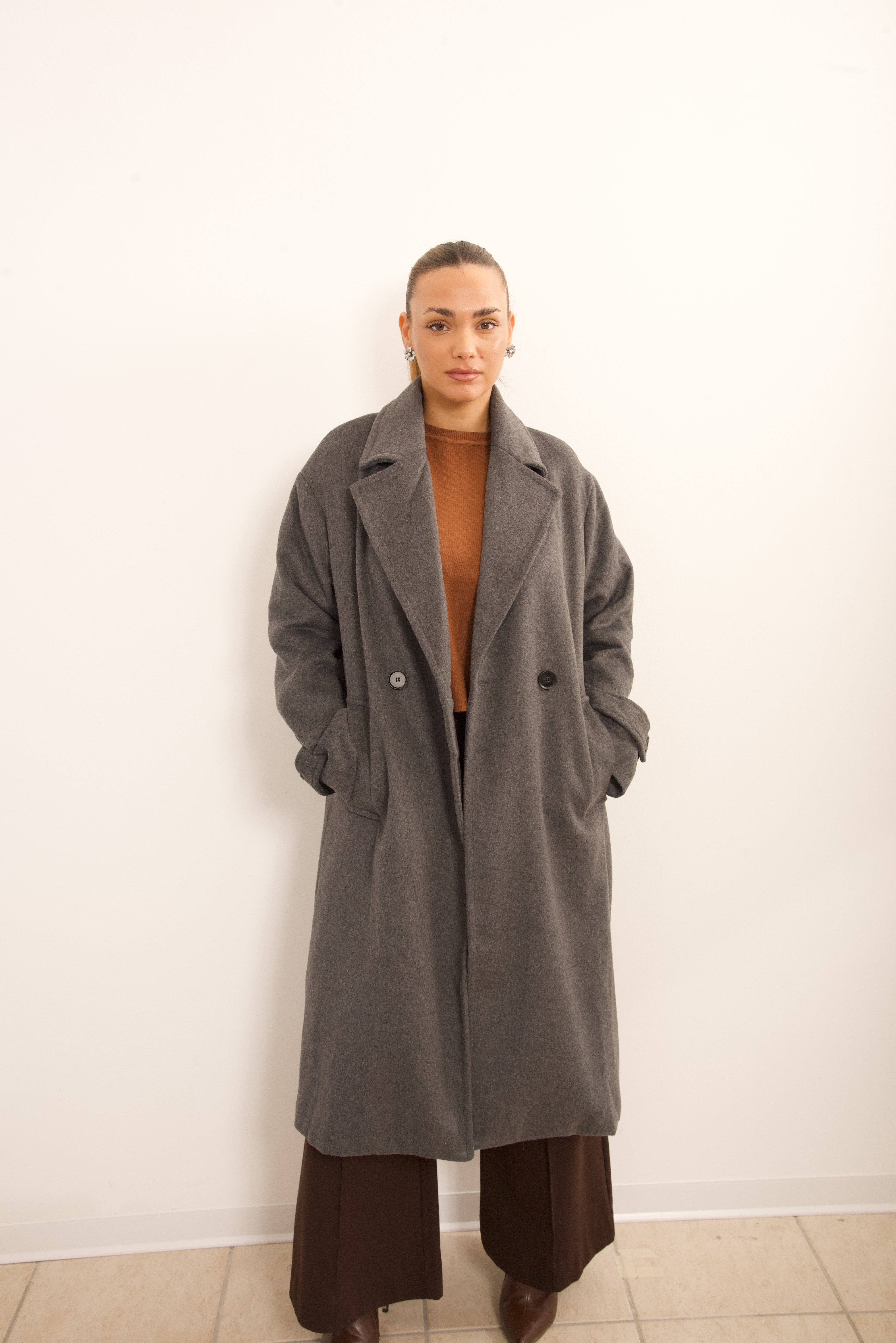 Cappotto over misto lana