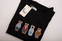 T-shirt nera orsetti