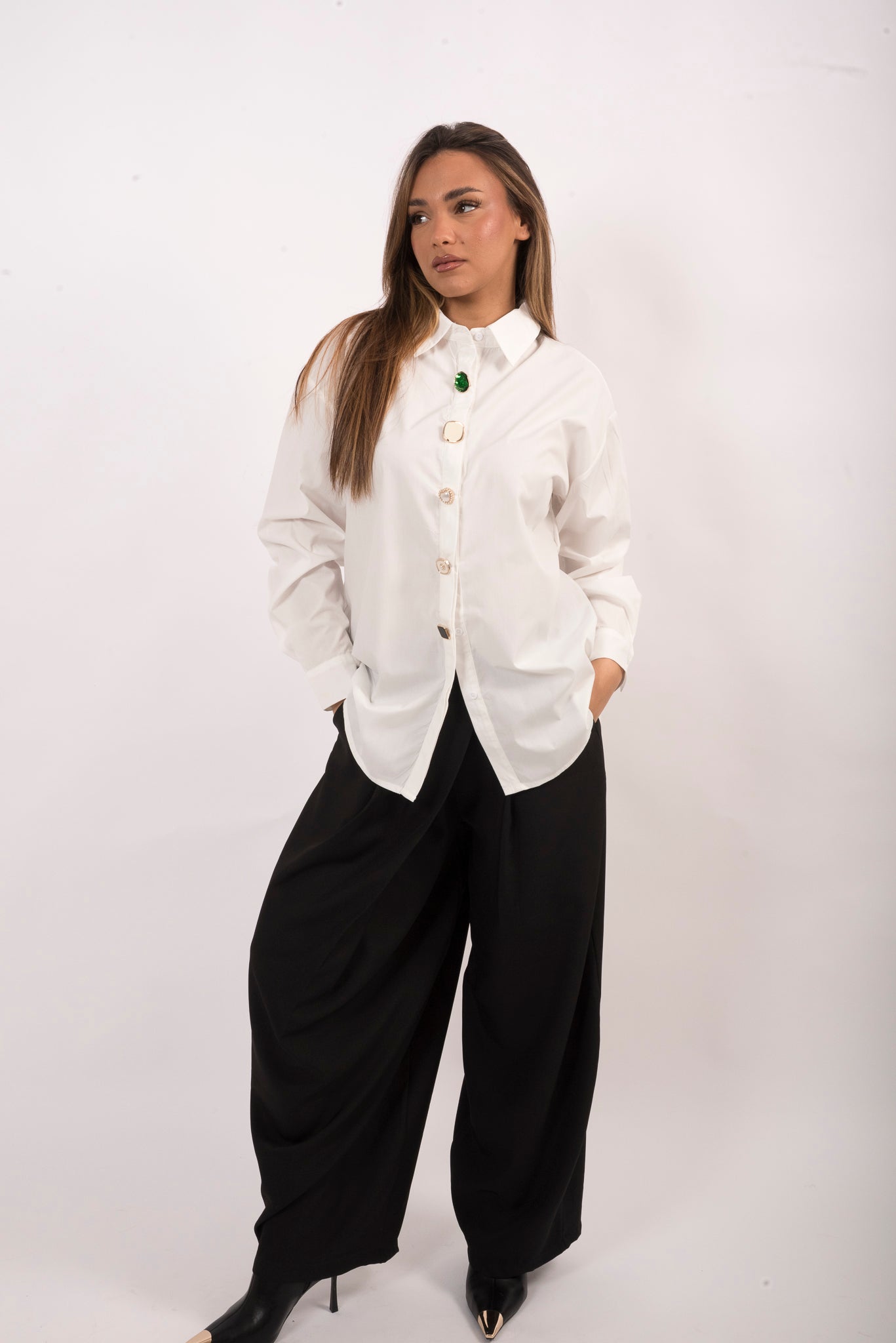 Camicia bianca gioiello