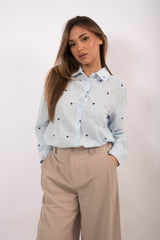 Camicia celeste cuori