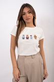 T-shirt bianca orsetti