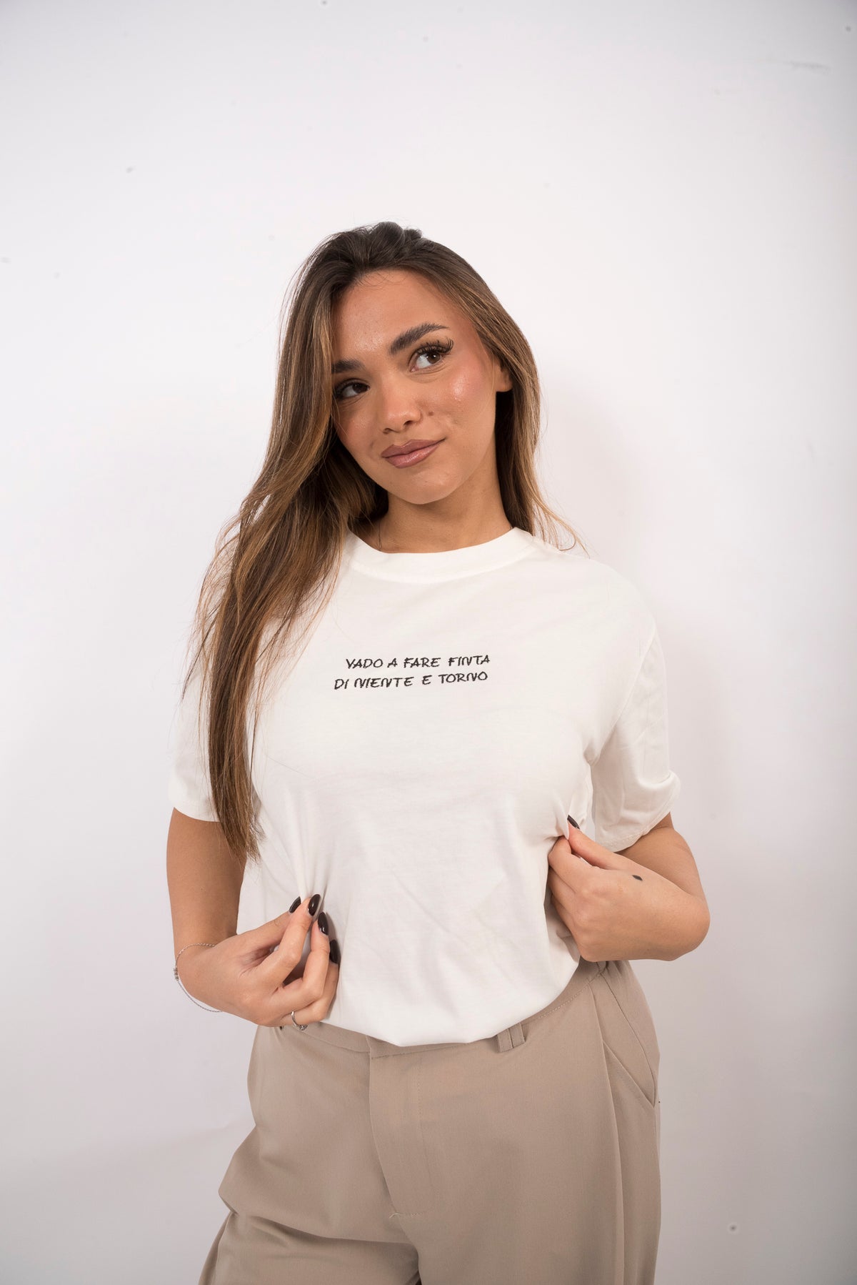 T-shirt bianca con scritta