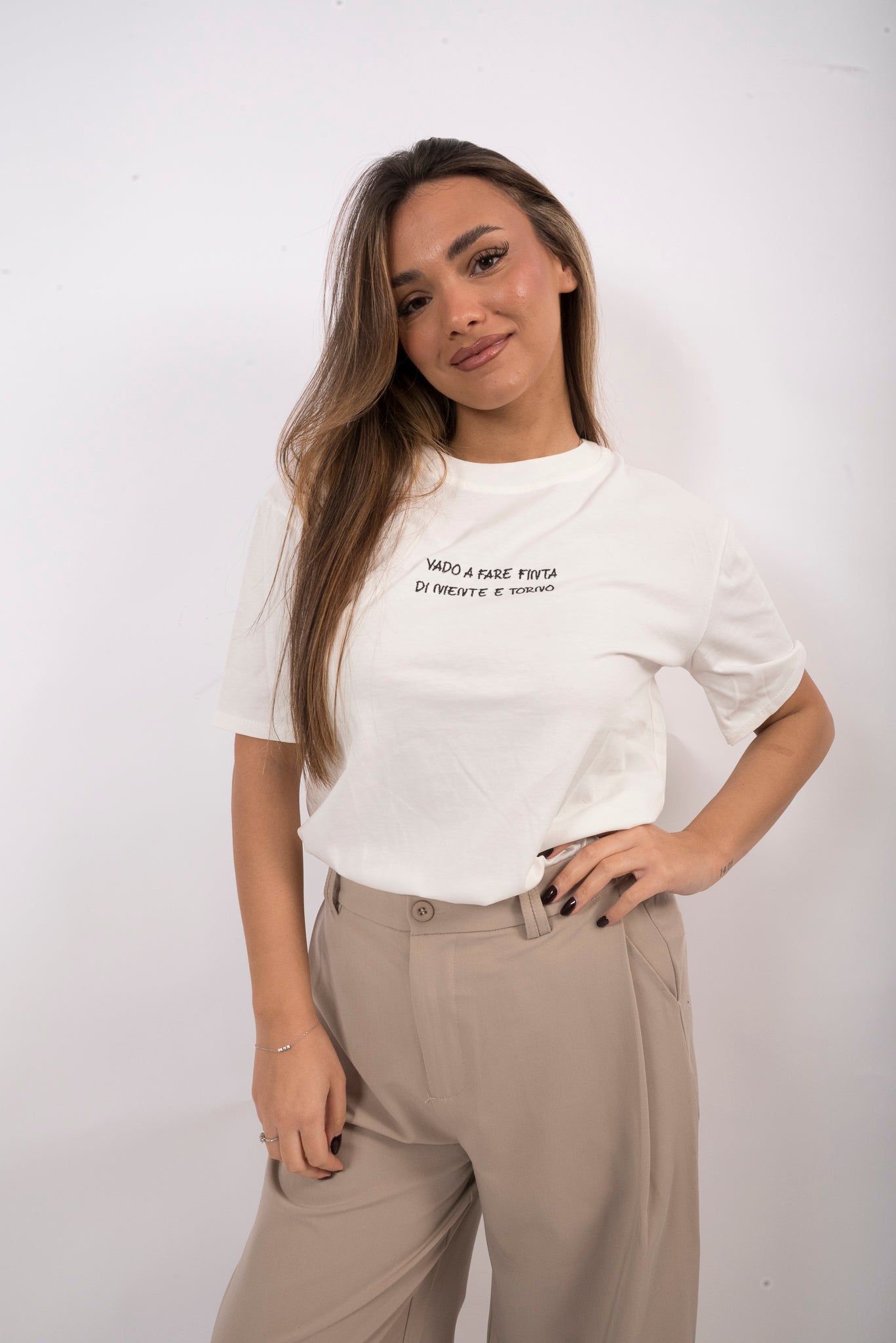 T-shirt bianca con scritta
