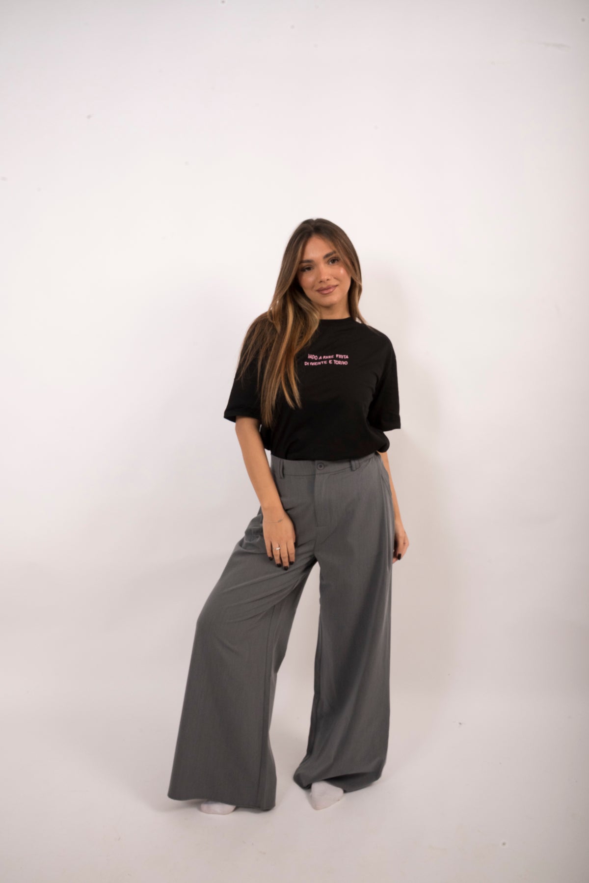 Pantalone palazzo grigio