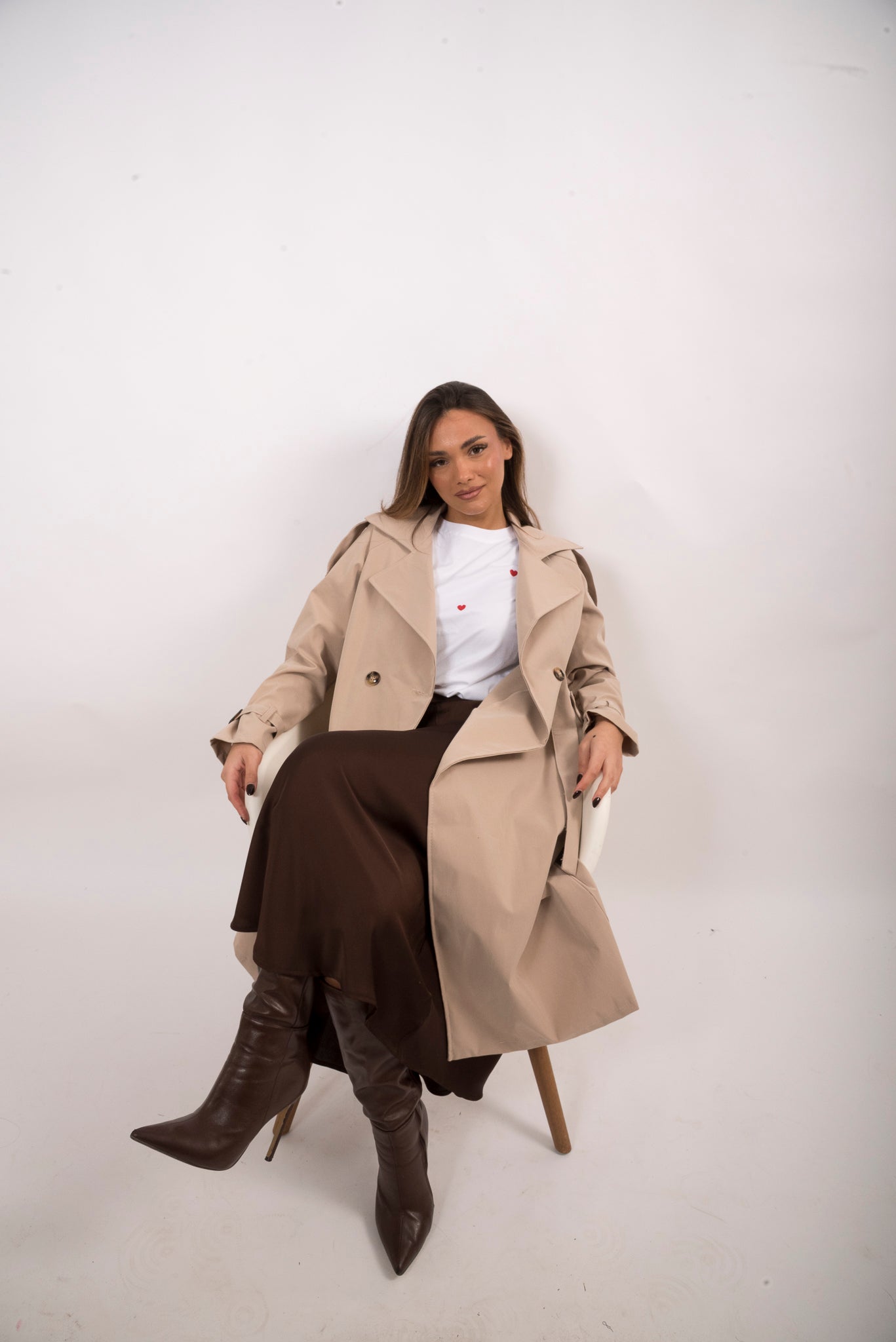 Trench lungo con cintura