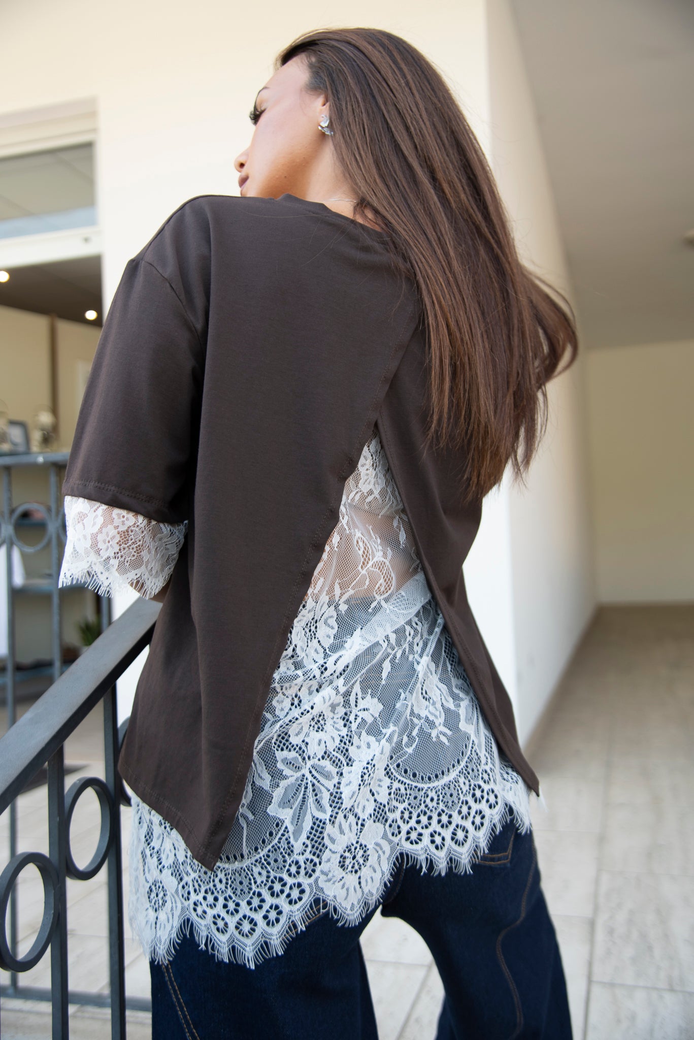 T-shirt con pizzo Mary